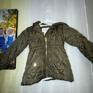 Kids Quilted Jacket - Olive Green
